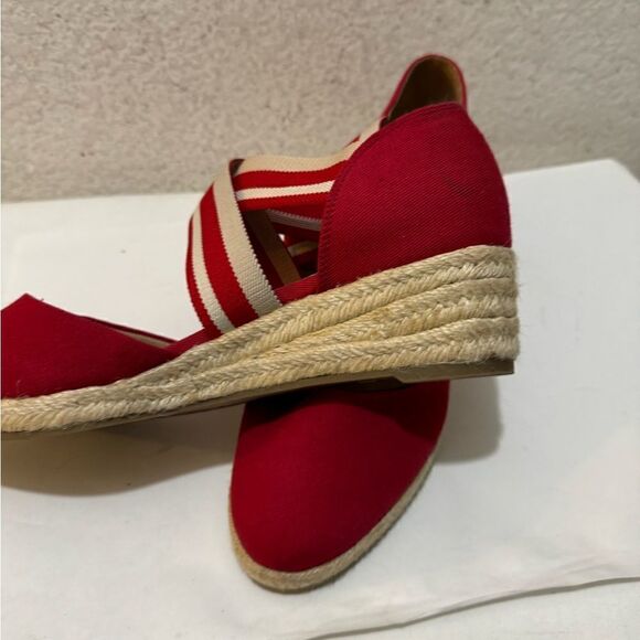 Life Stride Velocity 2.0 Keaton Canvas Espadrille Wedge Sandal Red Size 10M - Picture 5 of 12